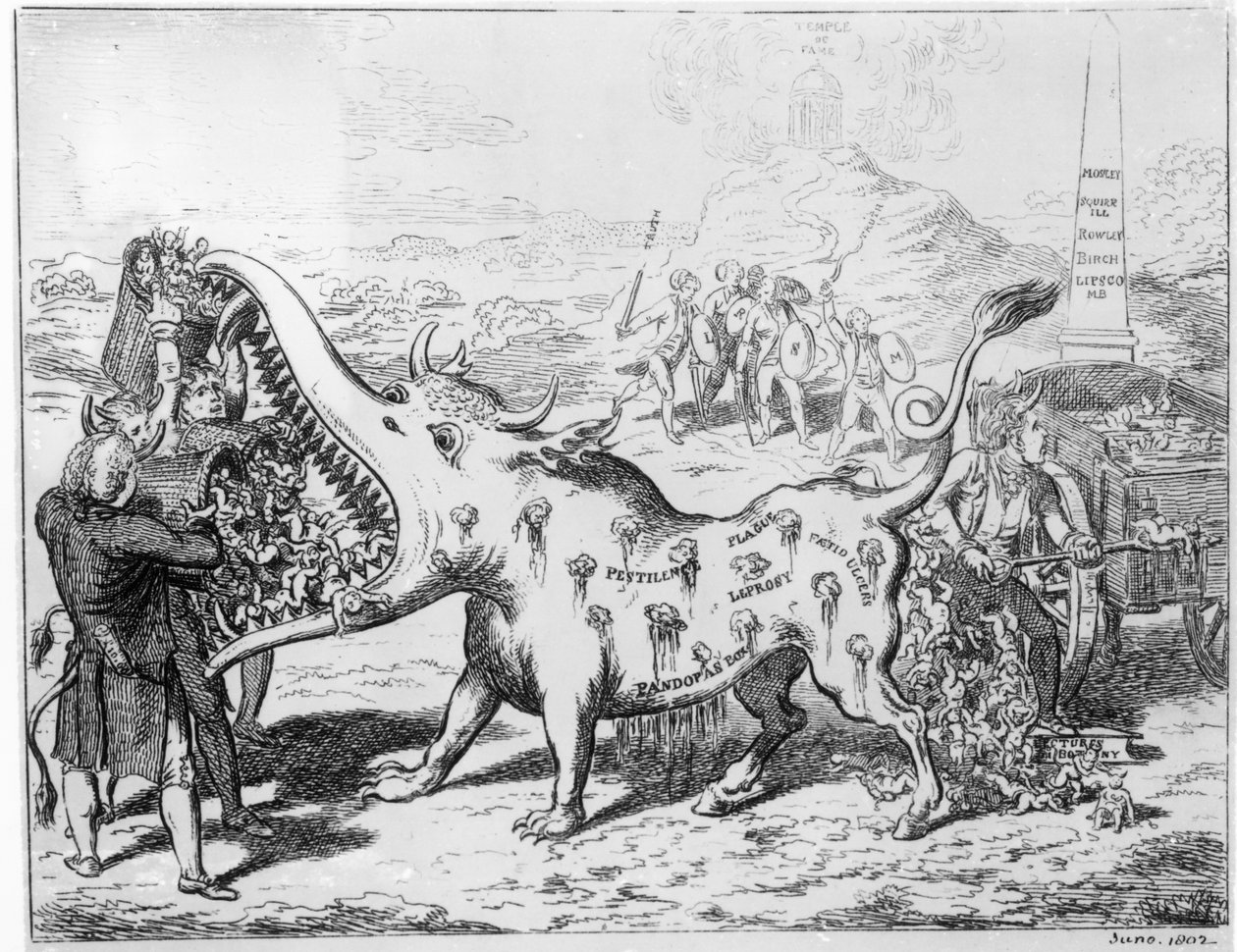 Aşılama, J.L.Stuart tarafından yayınlandı, 1802 by English School