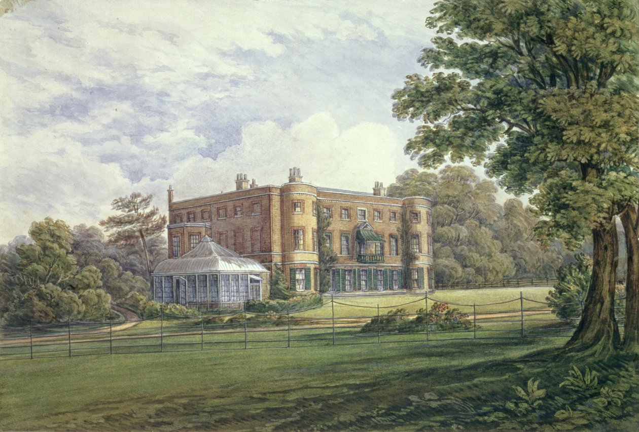 Valentines House, Ilford, Essex, c.1835 (kağıt üzerinde wc) by English School