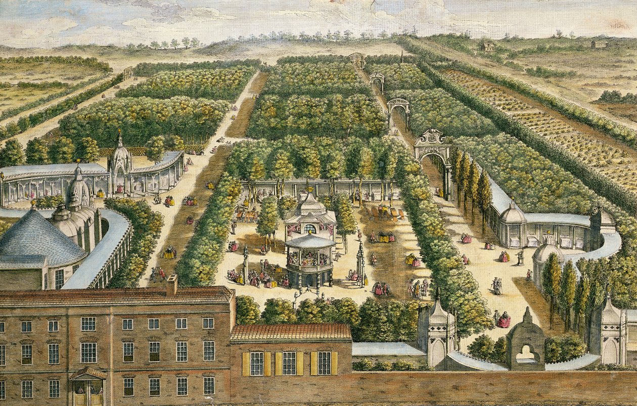 Vauxhall Bahçeleri, Lambeth, 1751 by English School