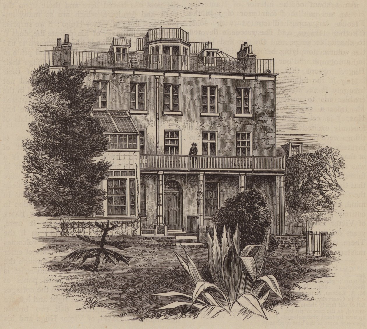 Victor Hugo evde (gravür) by English School
