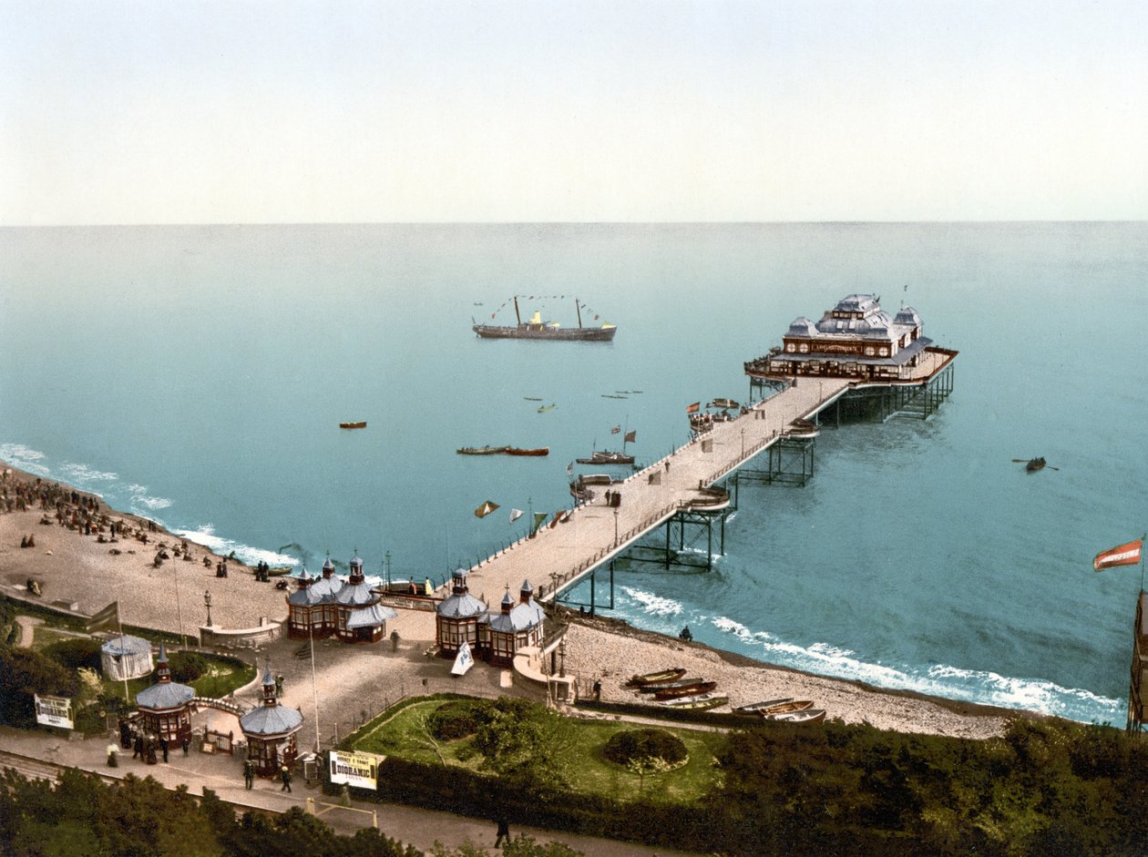 Victoria İskelesi, Folkestone (el renginde fotoğraf) by English School