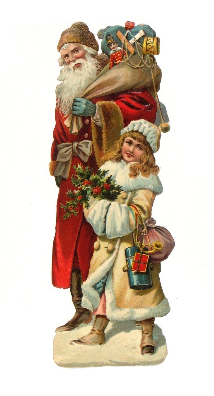 Hediyeler taşıyan Noel Baba
