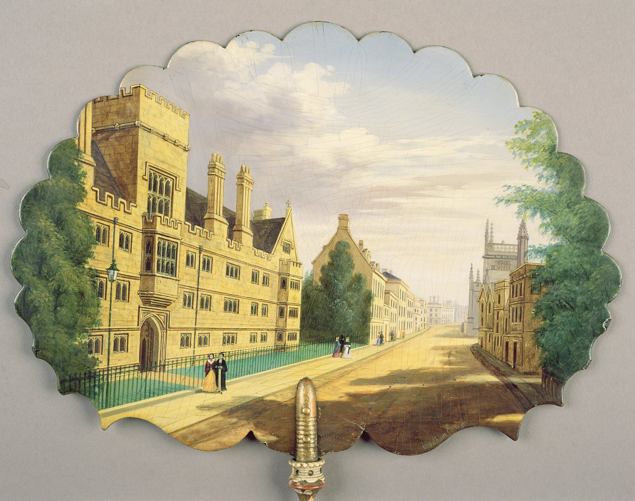 Arka planda Bodleian Kütüphanesi ve Hertford Koleji ile birlikte Wadham College, Oxford
