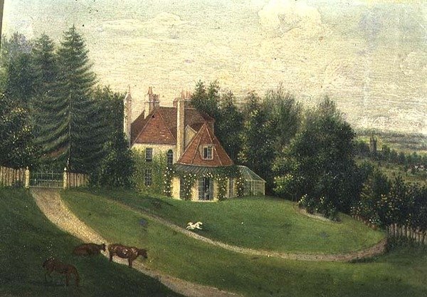 Bir evin ve bir bahçenin görünümü (panel) by English School