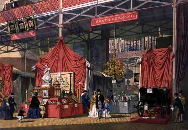 1851 Büyük Sergisinin Kuzey Almanya bölümündeki Klier ve Sons müzik aletleri standının Dickinson