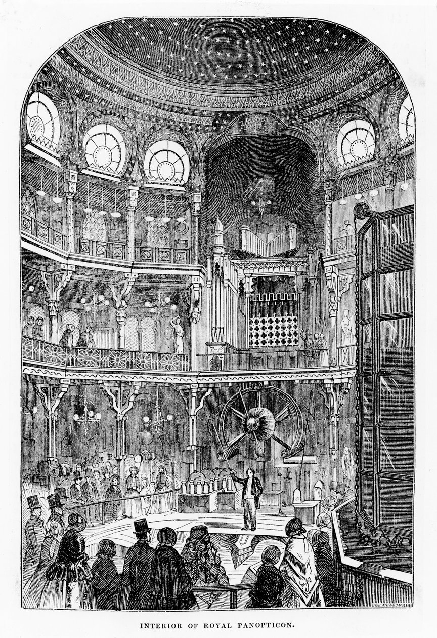 Kraliyet Bilim ve Sanat Panoptikonunun Görünümü, c.1855 (litografi) by English School