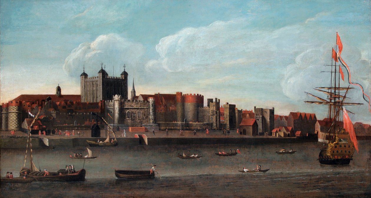 Kulenin Görünümü, c.1700 (panelde yağlı boya) by English School