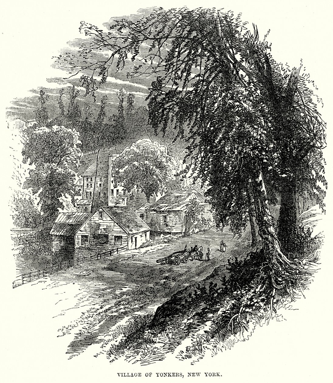 Yonkers Köyü, New York (gravür) by English School