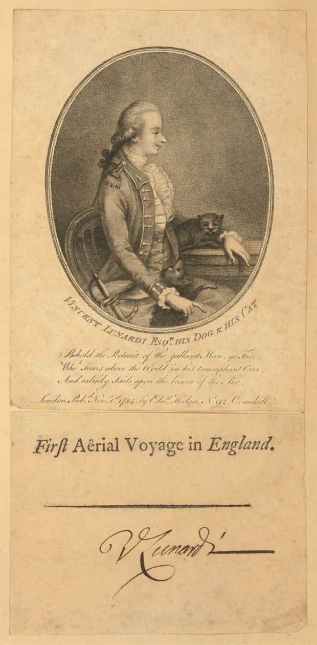 Vincent Lunardi, 1784 (nokta gravürü) by English School