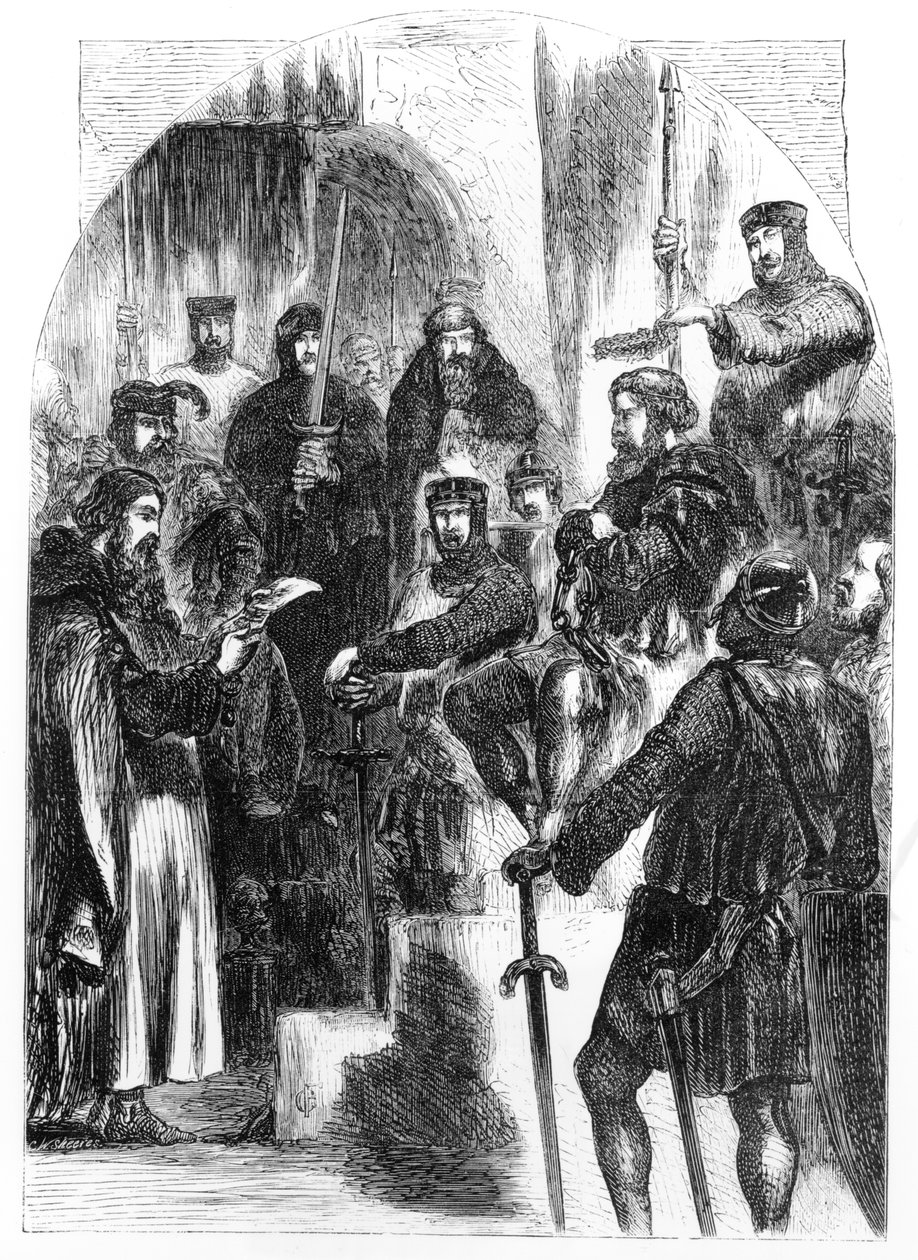 Wallace Crowned with Laurel in Westminster Hall   by English School