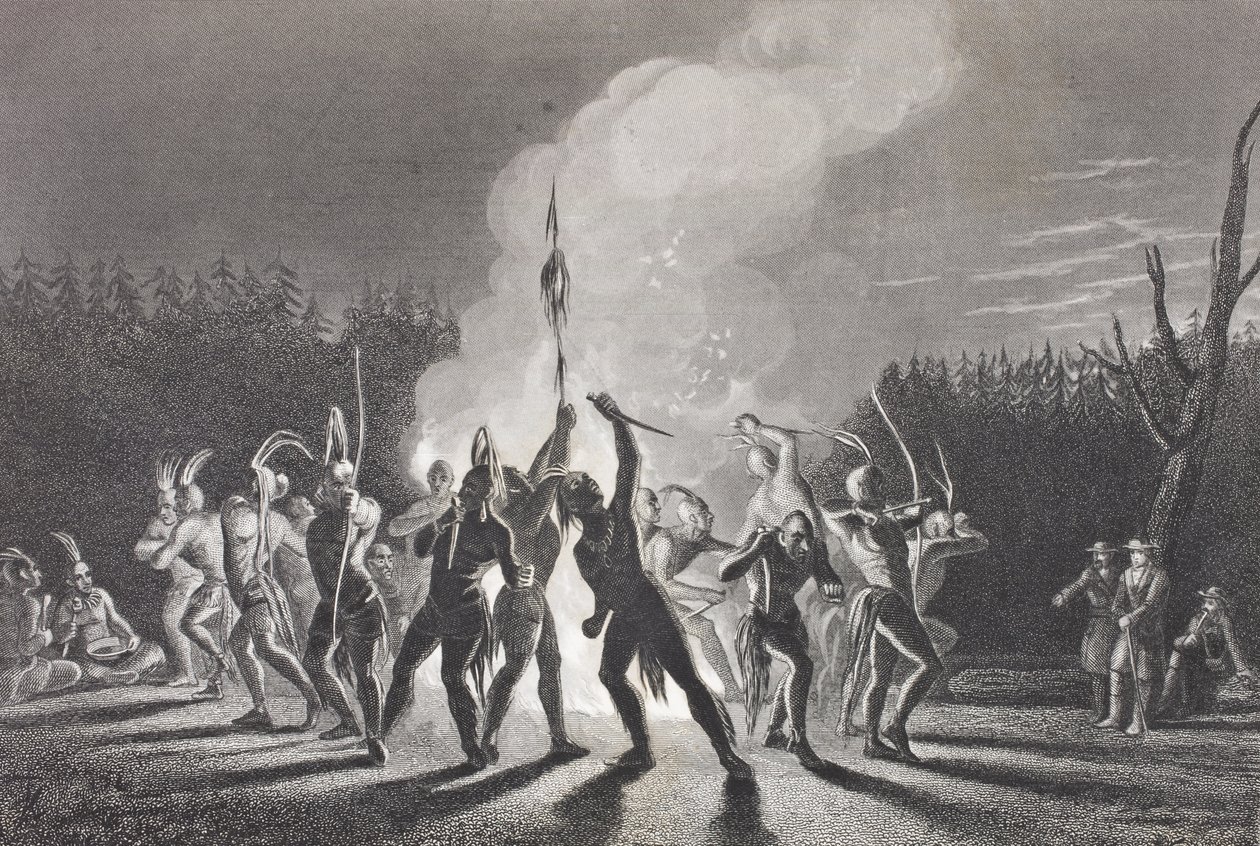Washington ve Fairfax, bir Kızılderili savaş dansında, 1748, 