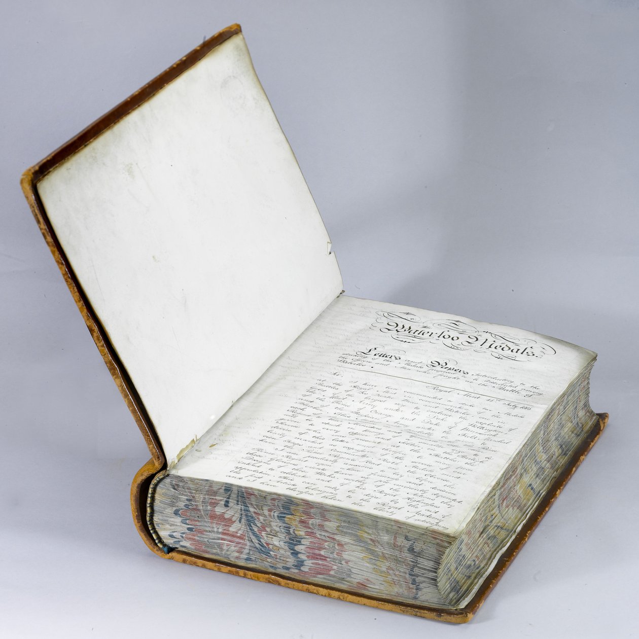Waterloo Madalya Rulosu, c.1815 (deri ciltli bir ciltte kağıt üzerine kalem ve mürekkep) by English School