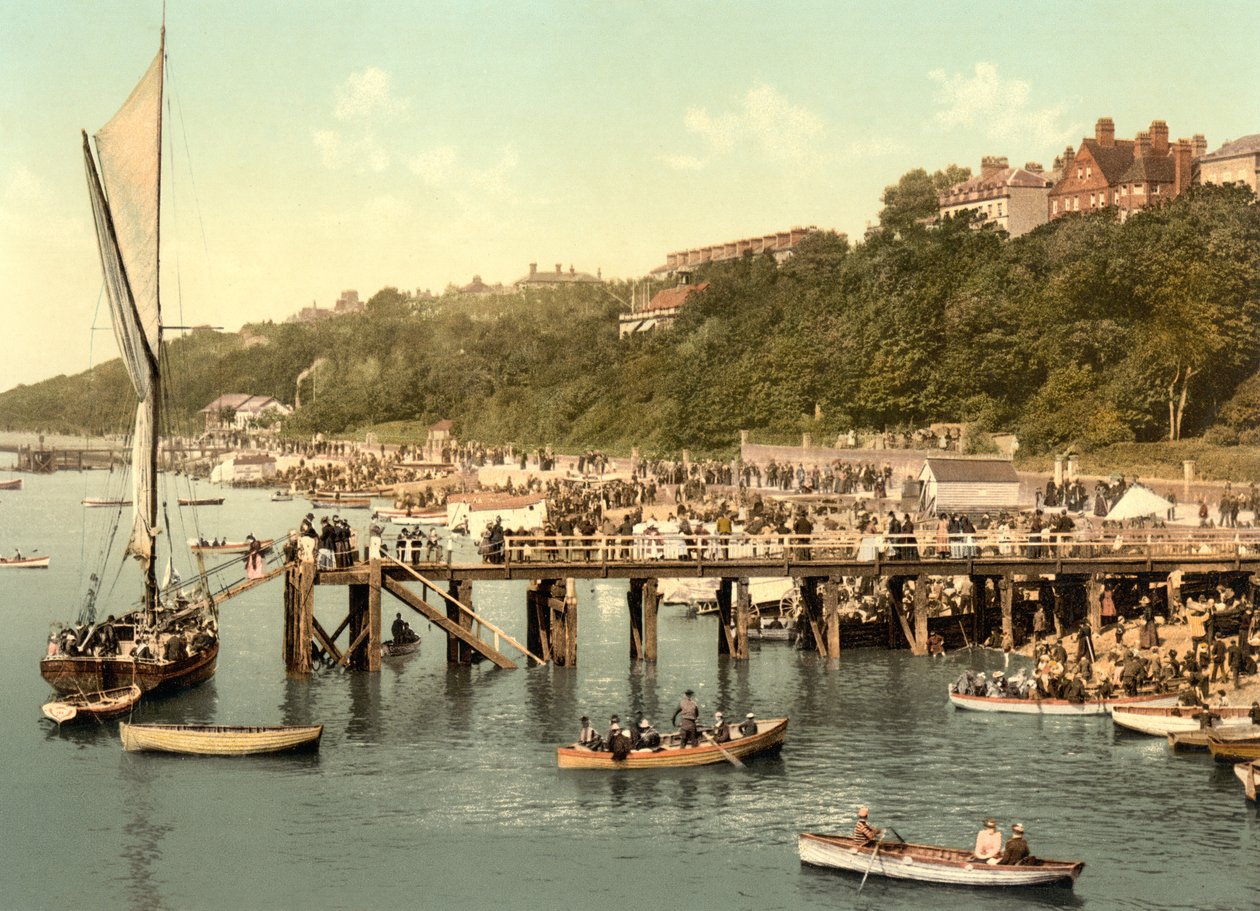 West Parade, Southend (el ile renklendirilmiş fotoğraf) by English School