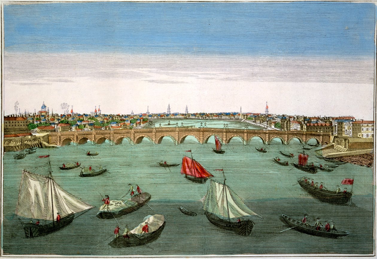 Westminster Bridge, Londra, 18. yüzyılın başlarından ortalarına by English School