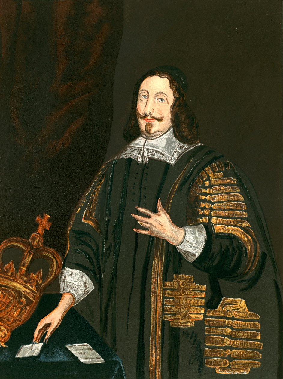 William Lenthall (renkli lito) by English School