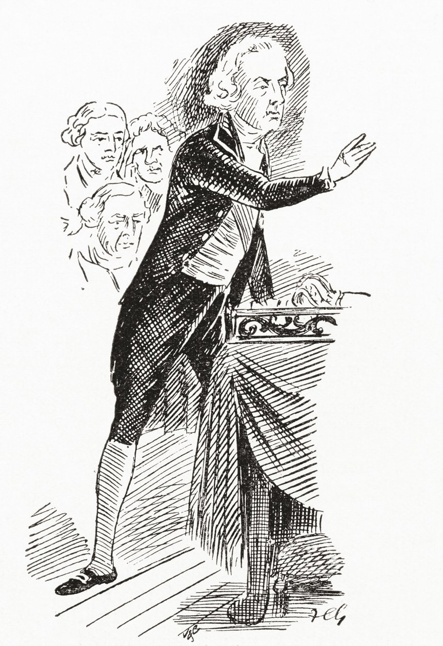 Avam Kamarası'na hitap eden Genç William Pitt by English School