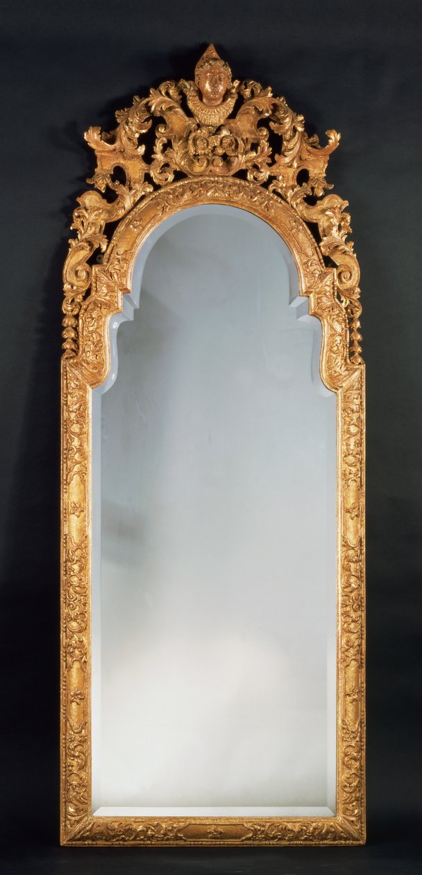 William ve Mary iskele camı (yaldızlı gesso) by English School