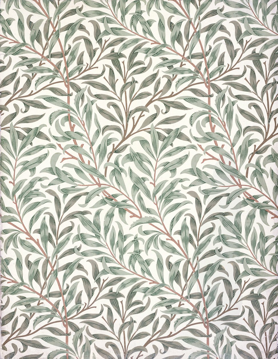 Willow Bough, duvar kağıdı tasarımı, 1874 (duvar kağıdı) by English School