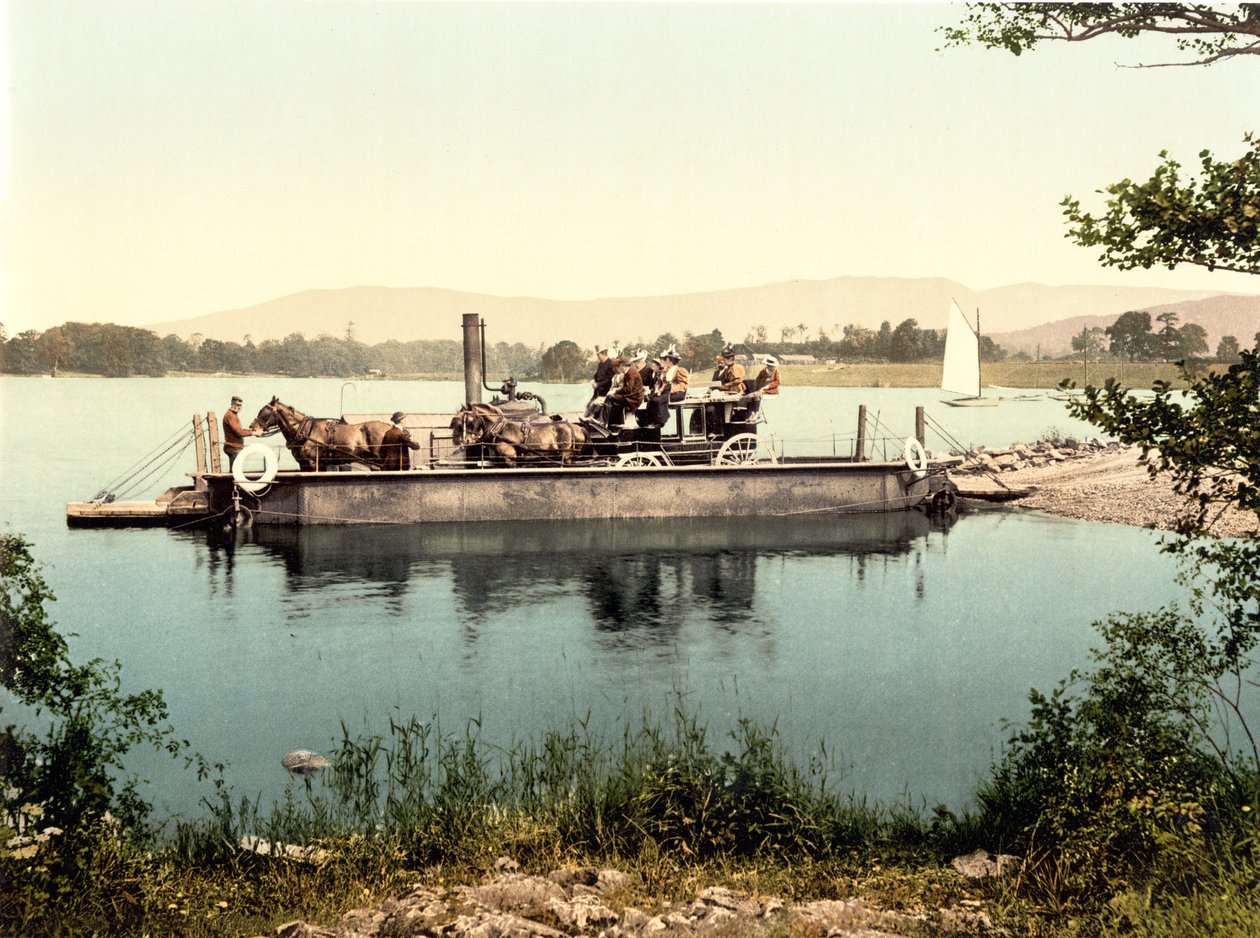 Windermere Buharlı Feribot (el ile renklendirilmiş fotoğraf) by English School