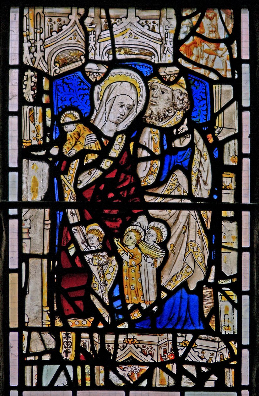 St Mary Cleopas, Alphaeus ve çocuklarını tasvir eden Pencere Ew by English School