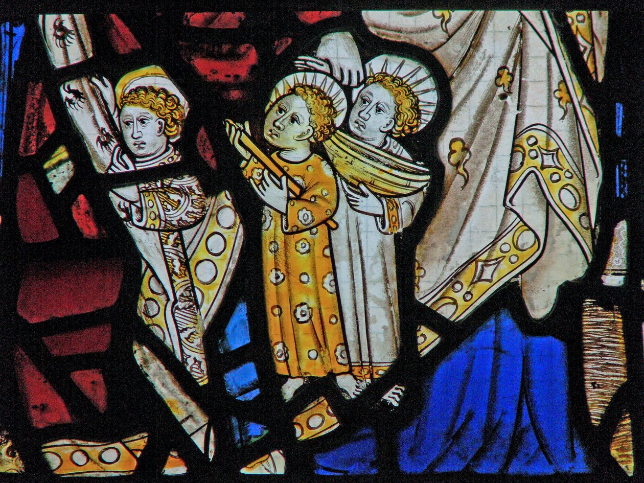 St Mary Cleopas, Alphaeus ve çocuklarını tasvir eden Pencere Ew by English School