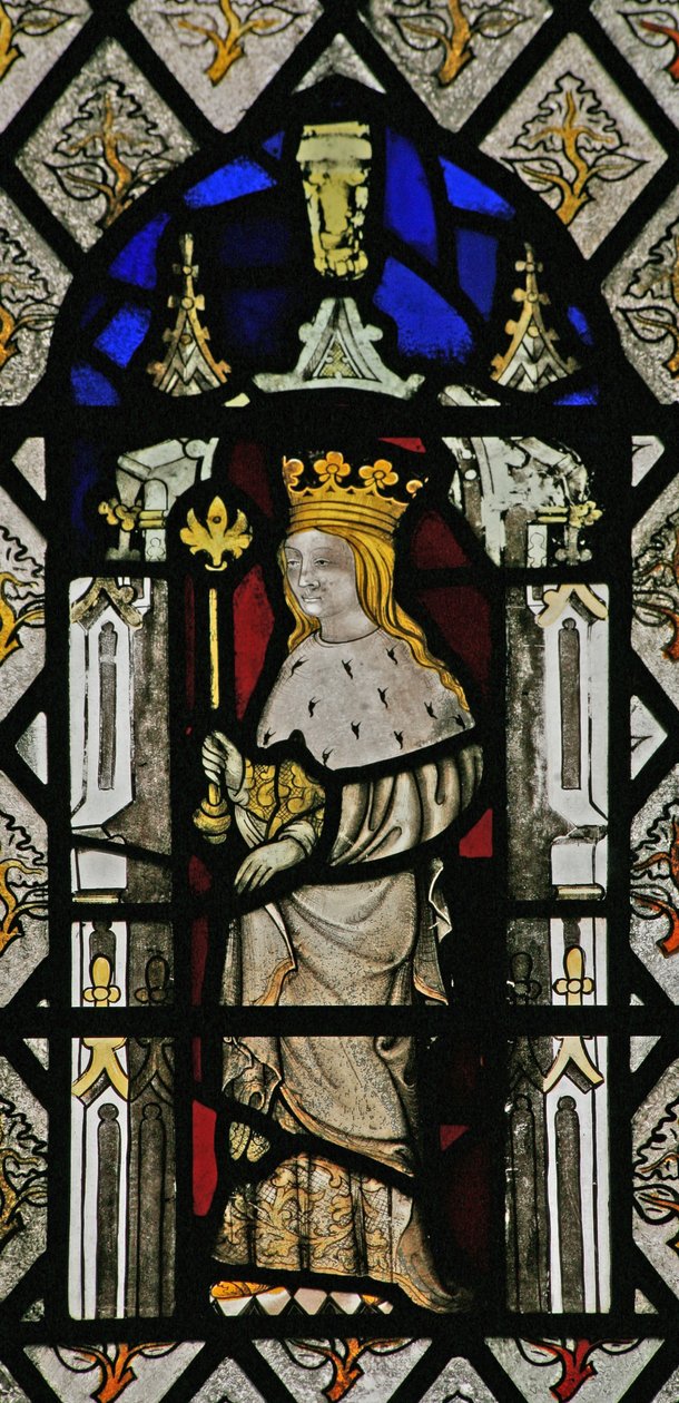 Bir kraliçeyi betimleyen Pencere Sa? - Philippa? - ya da Henry VI? by English School