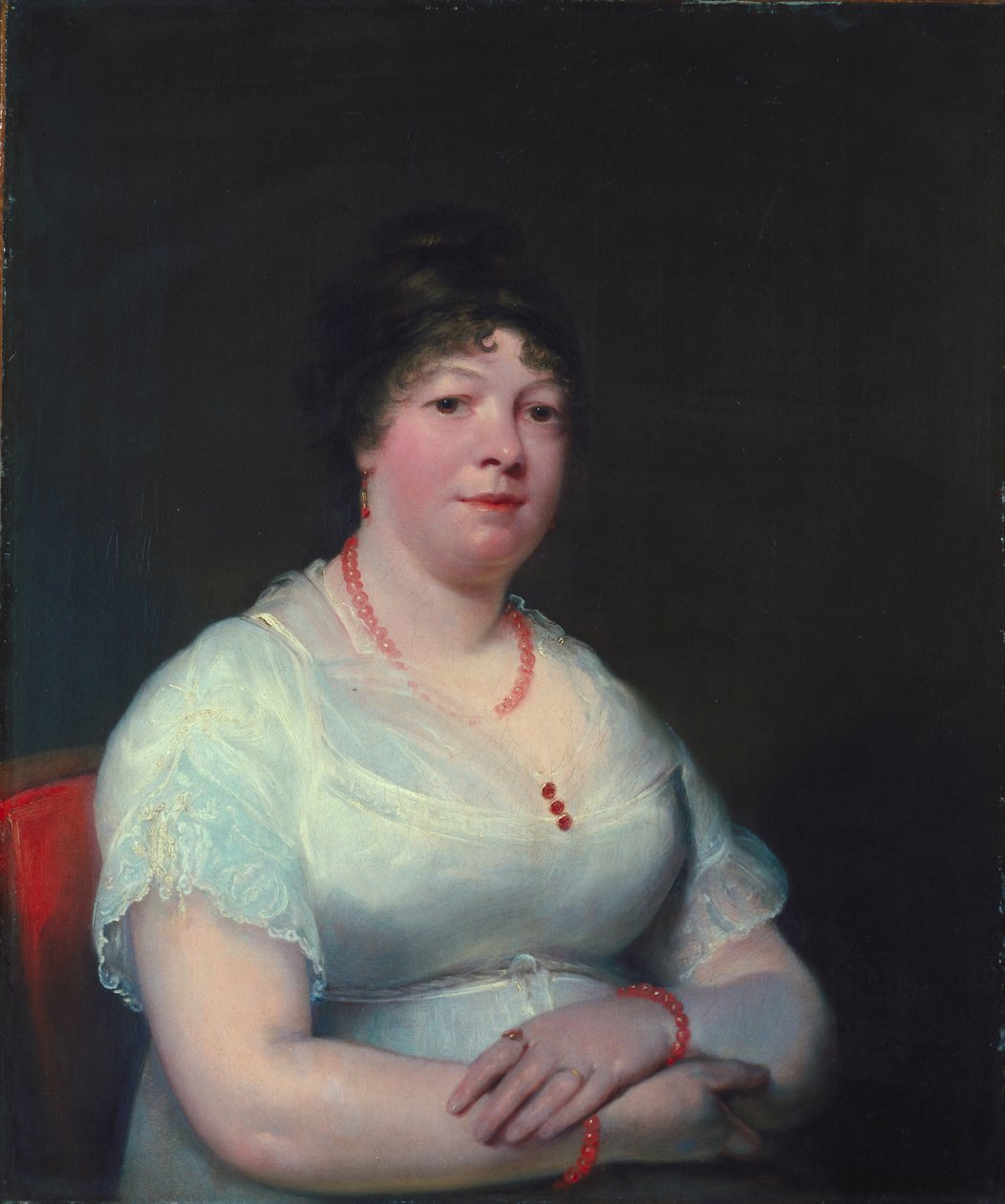 Gül kuvars mücevherli kadın, c.1810-15 by English School