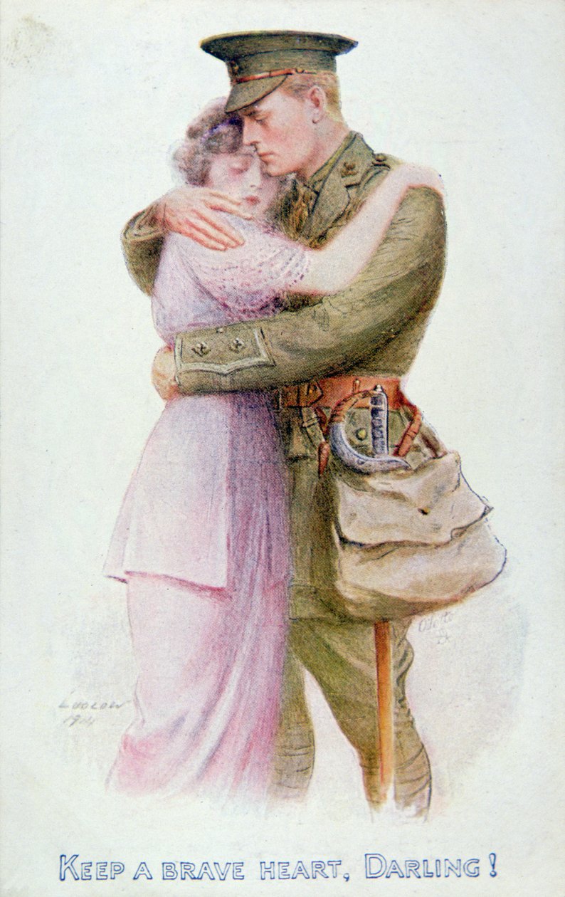 Birinci Dünya Savaşı kartpostalı, c.1914-18 (renkli lito) by English School