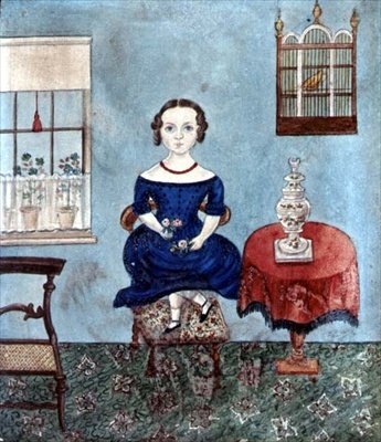 İç Mekanda Sandalyede Dans Eden Genç Kız, 1840 dolayları (kağıt üzerine suluboya) by English School