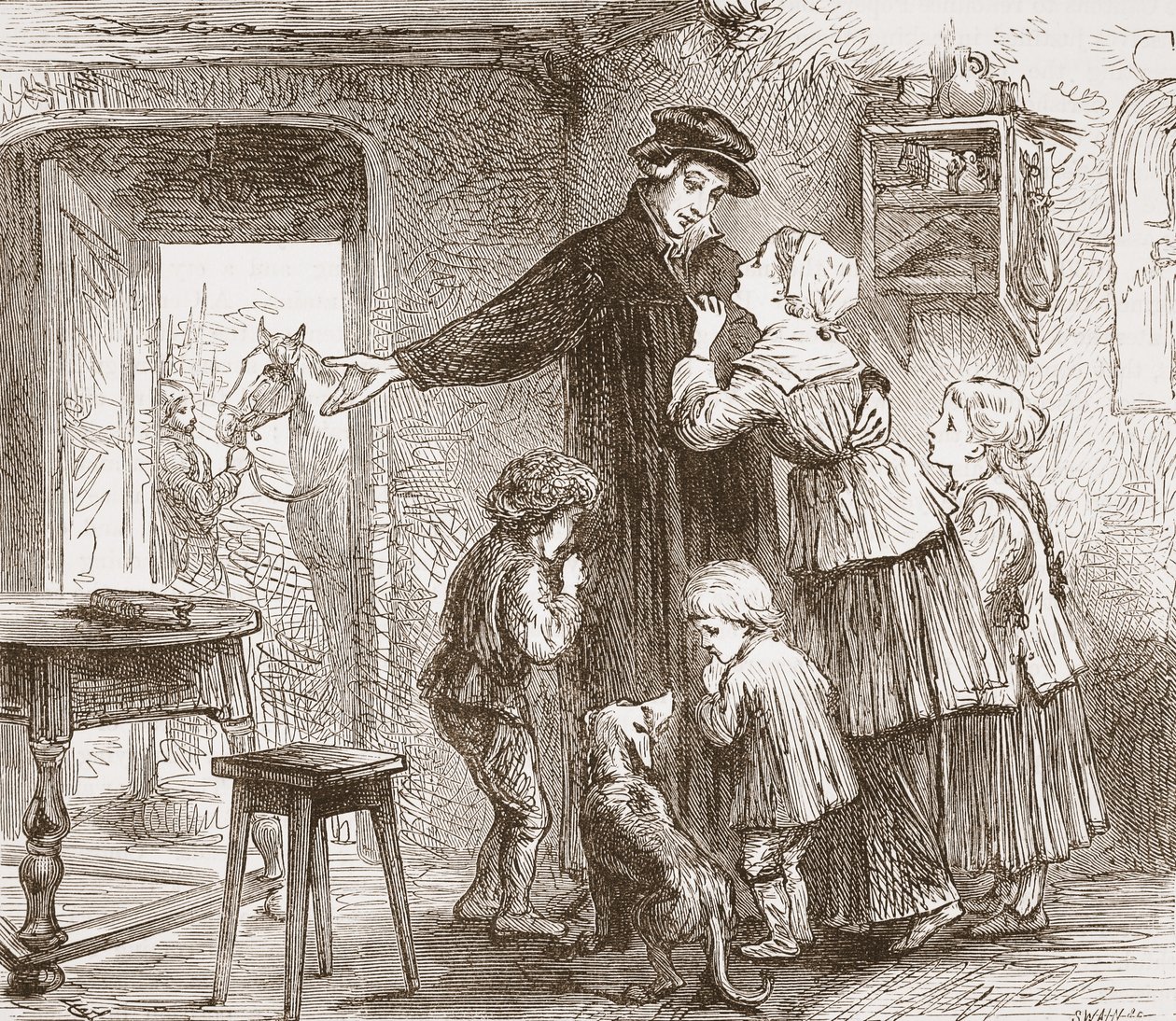 Zwingle orduya katılmak için yola çıkıyor, James Aitken Wylie (1808-1890) tarafından yazılan Protestanlığın Tarihinden bir örnek, pub. 1878 by English School