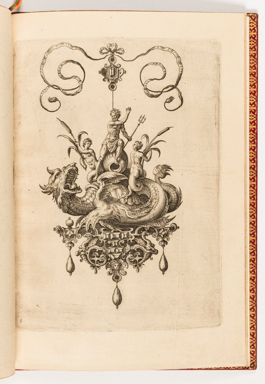 Baskı, Plaka 4, Kabarcıklardan Birinci Bölüm (Pandanlıklar, Küpeler vb. Doğanın En Maharetli Tasarımları, İkinci Bölüm) by Engraved by Adriaen Collaert