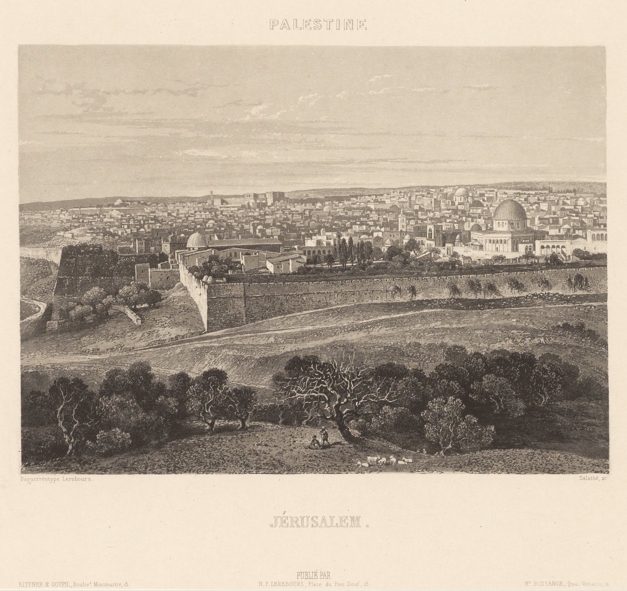 Kudüs by Engraving by Friedrich Salathé