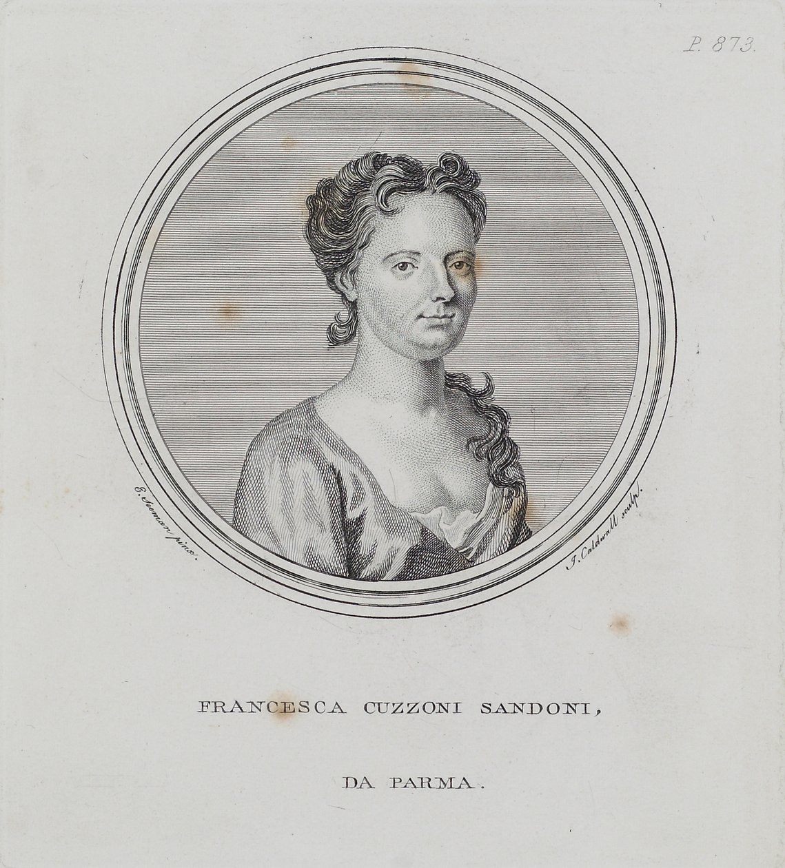 Francesca Cuzzoni Sandoni, Sir John Hawkins tarafından 