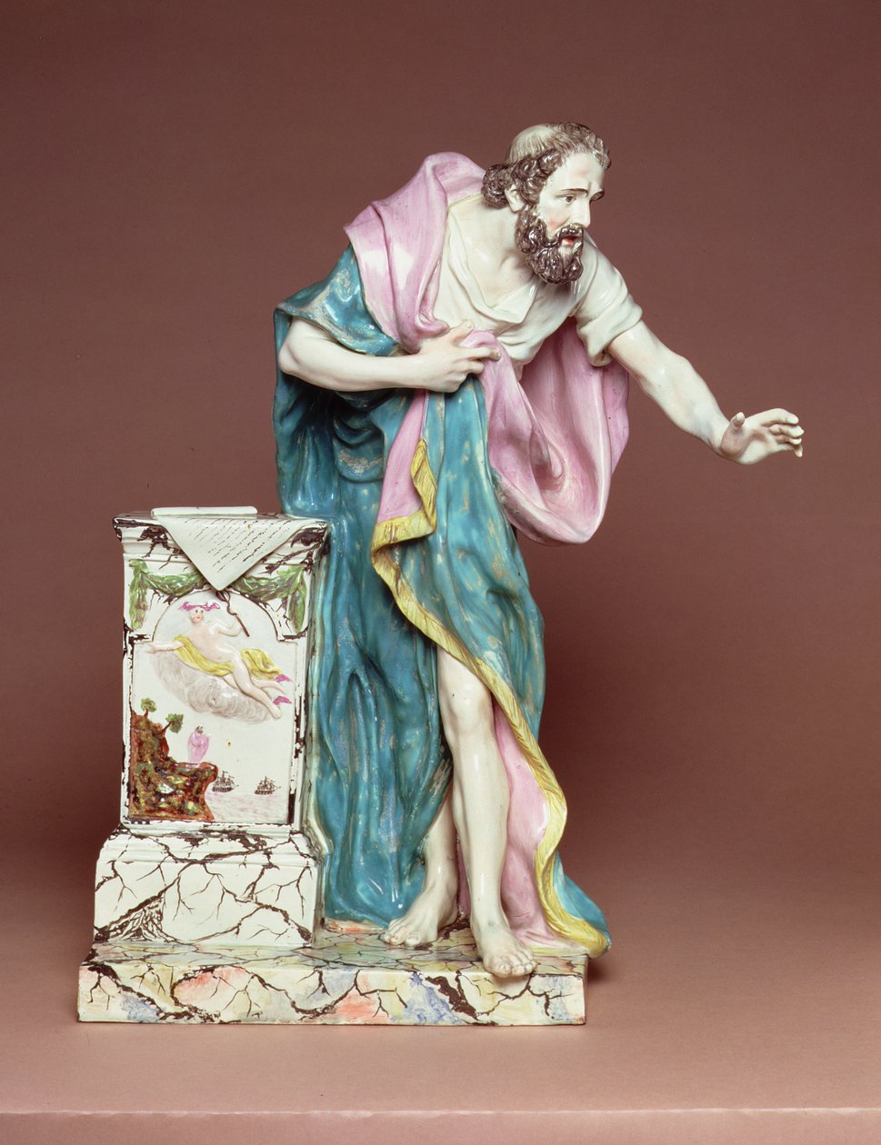 Demosthenes heykelciği, Burslem, Staffordshire, c.1790 (kurşun sırlı çanak çömlek) by Enoch Wood