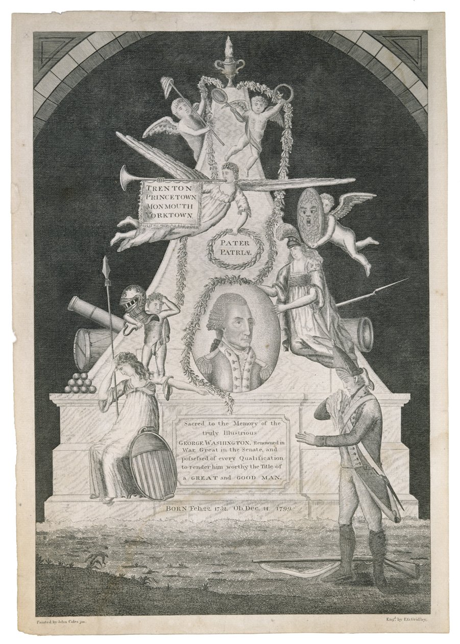 Pater Patriae, c. 1800 (dokuma kağıt üzerine gravür ile nokta ve çizgi gravürü) by Enoch G. Gridley