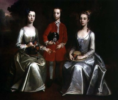 Üç Çocuğun Aile Portresi, c.1720 (tuval üzerine yağlı boya) by Enoch Seeman
