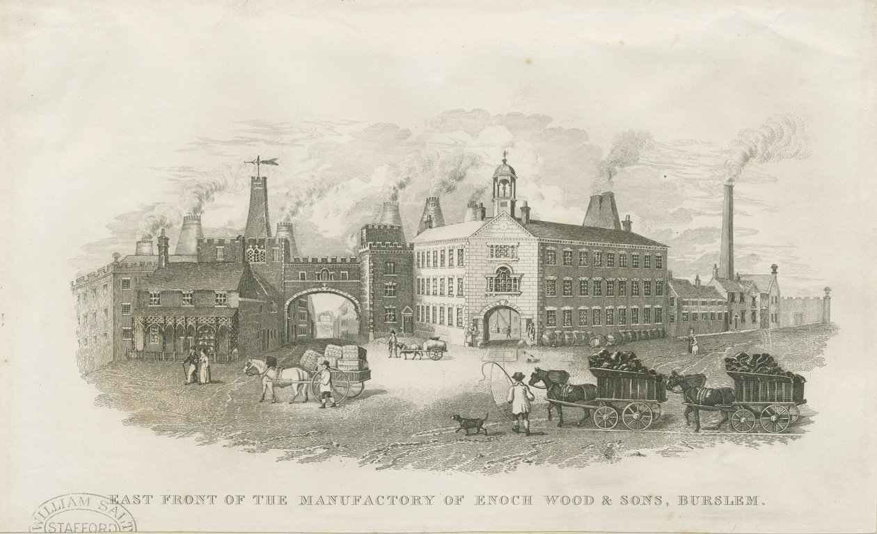 Burslem - Enoch Wood & Sons fabrikası": çelik gravür, nd [?19.yüzyıl] by Enoch Wood