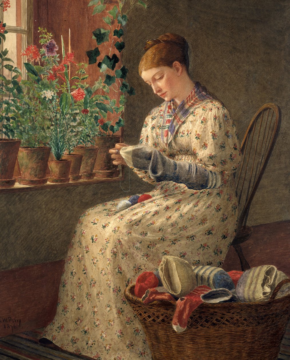 Bir Ay Örme, 1876. by Enoch Wood Perry