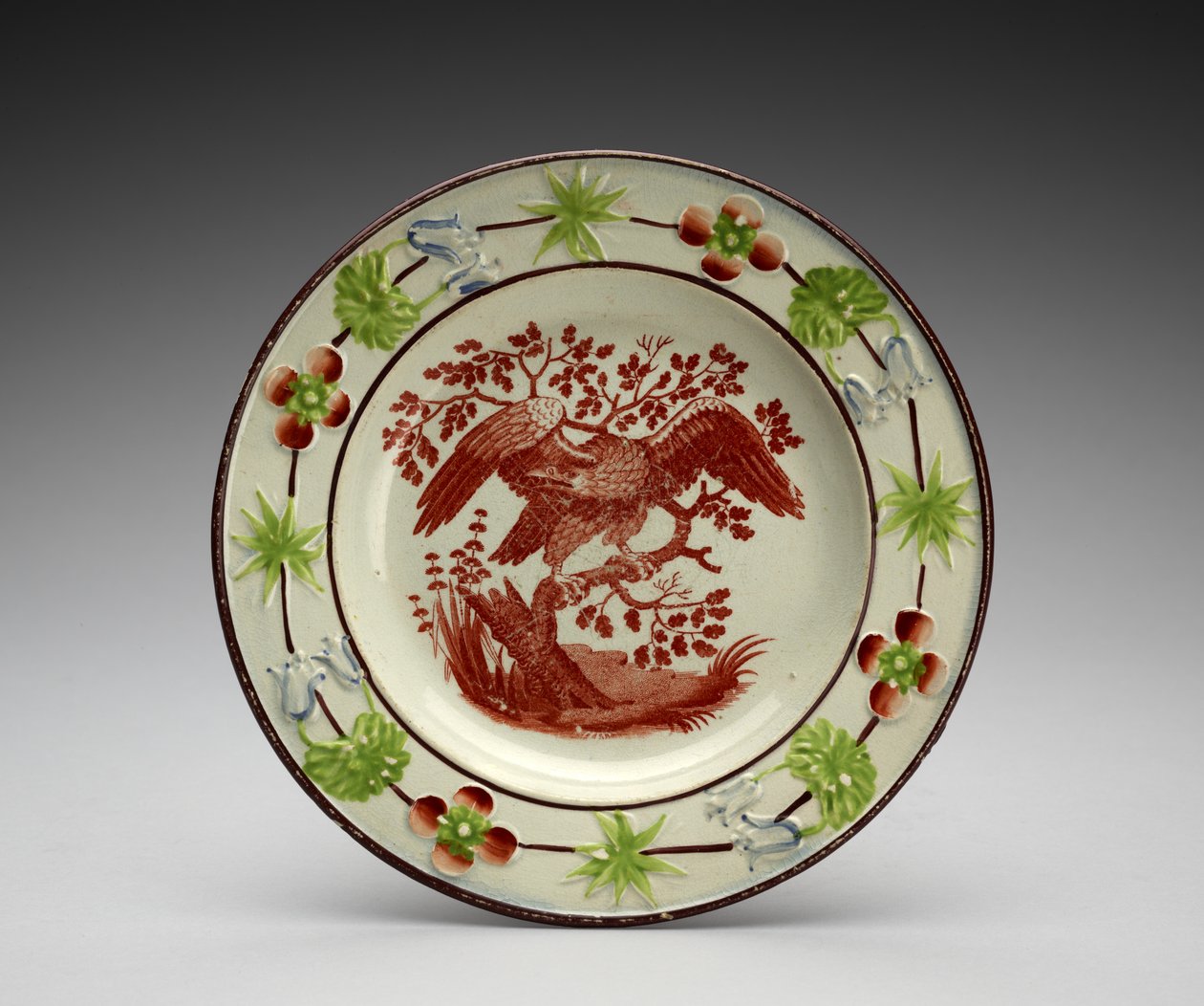 Plaka, ç. 1818-1846 (aktarma baskı ve emaye ile kurşun sırlı seramik) by Enoch Wood and Sons