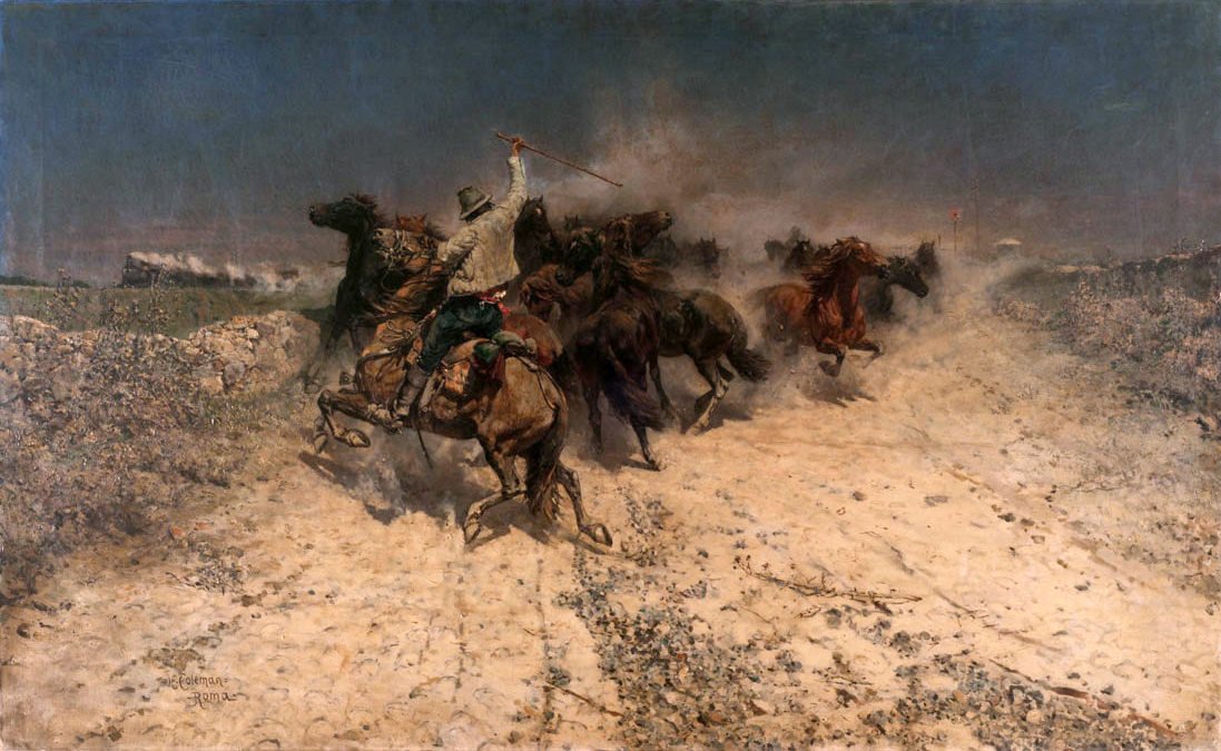 Panik acele eden atlar by Enrico Coleman