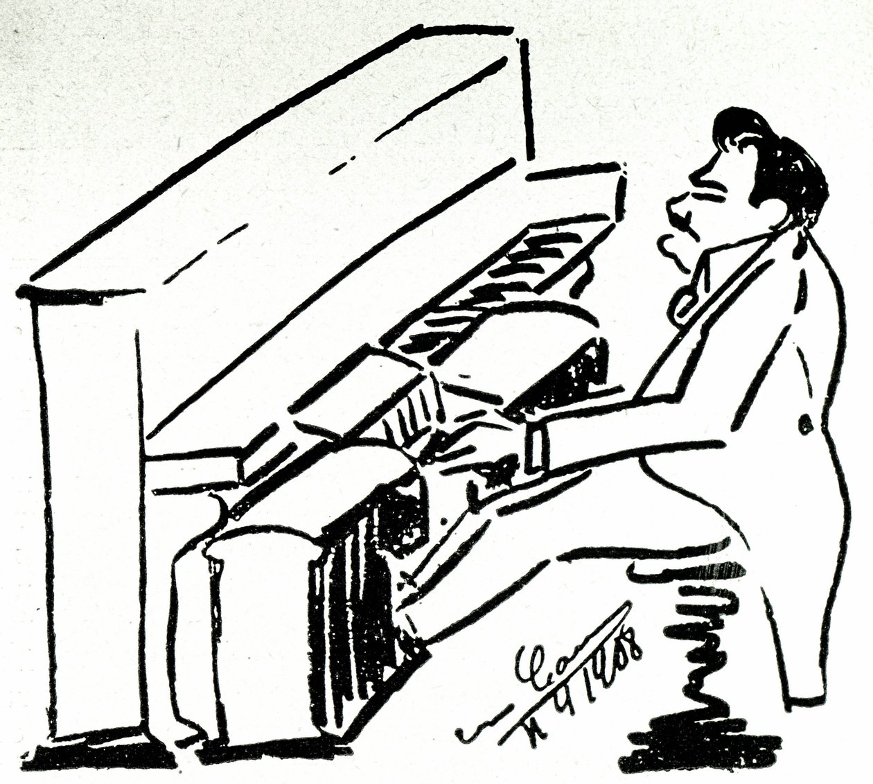 Piyanoda lirik şarkıcı Enrico Caruso