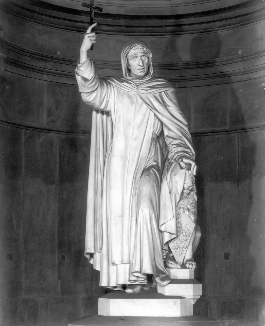 Girolamo Savonarola Anıtı (1452-98) (mermer) (s/b fotoğraf) by Enrico Pazzi