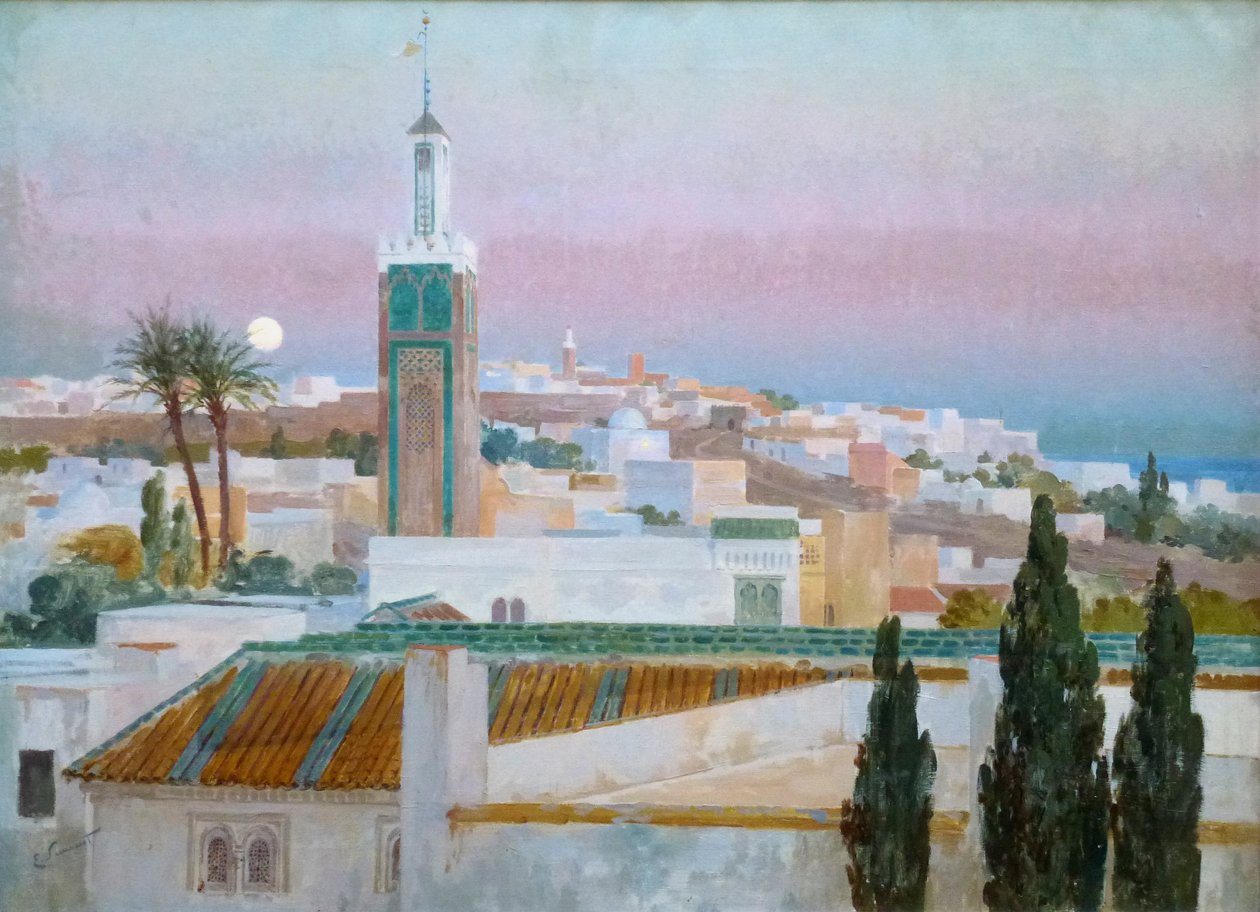 Atardecer en TangerTangier alacakaranlıkta by Enrique Simonet