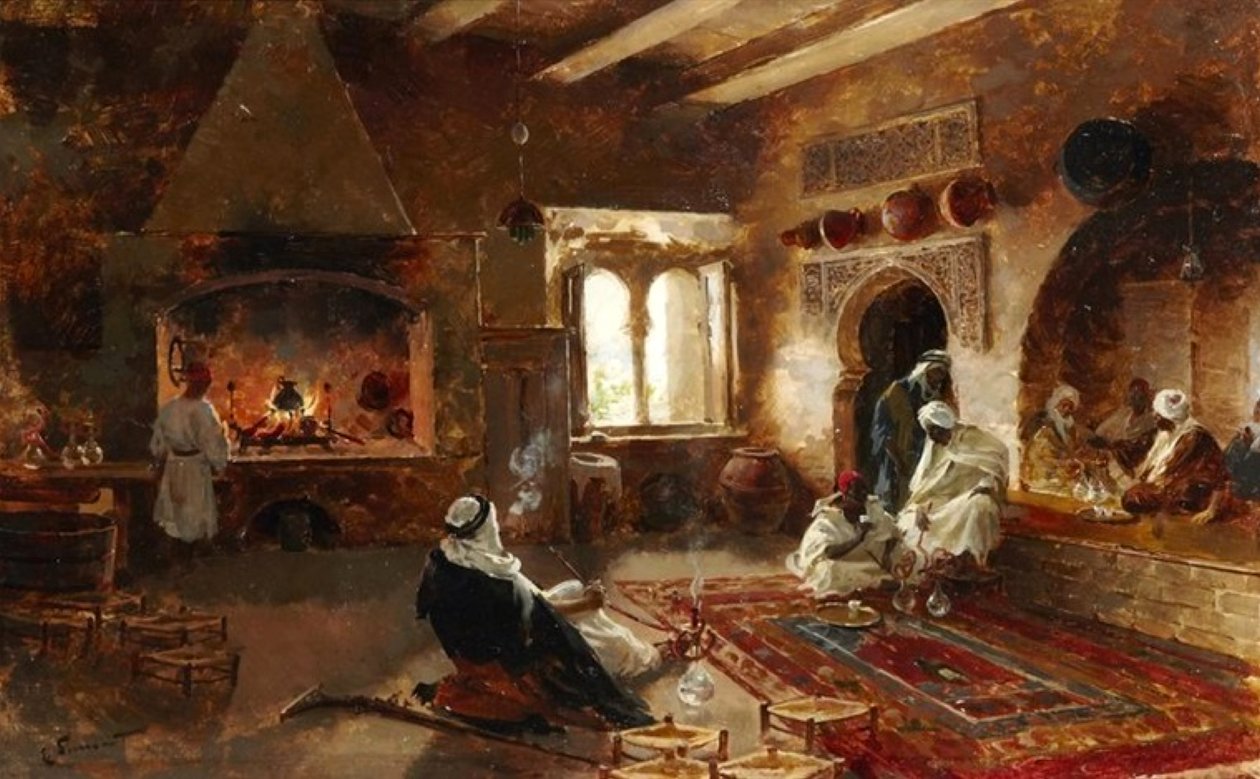 Çay ocağında nargile içmek by Enrique Simonet