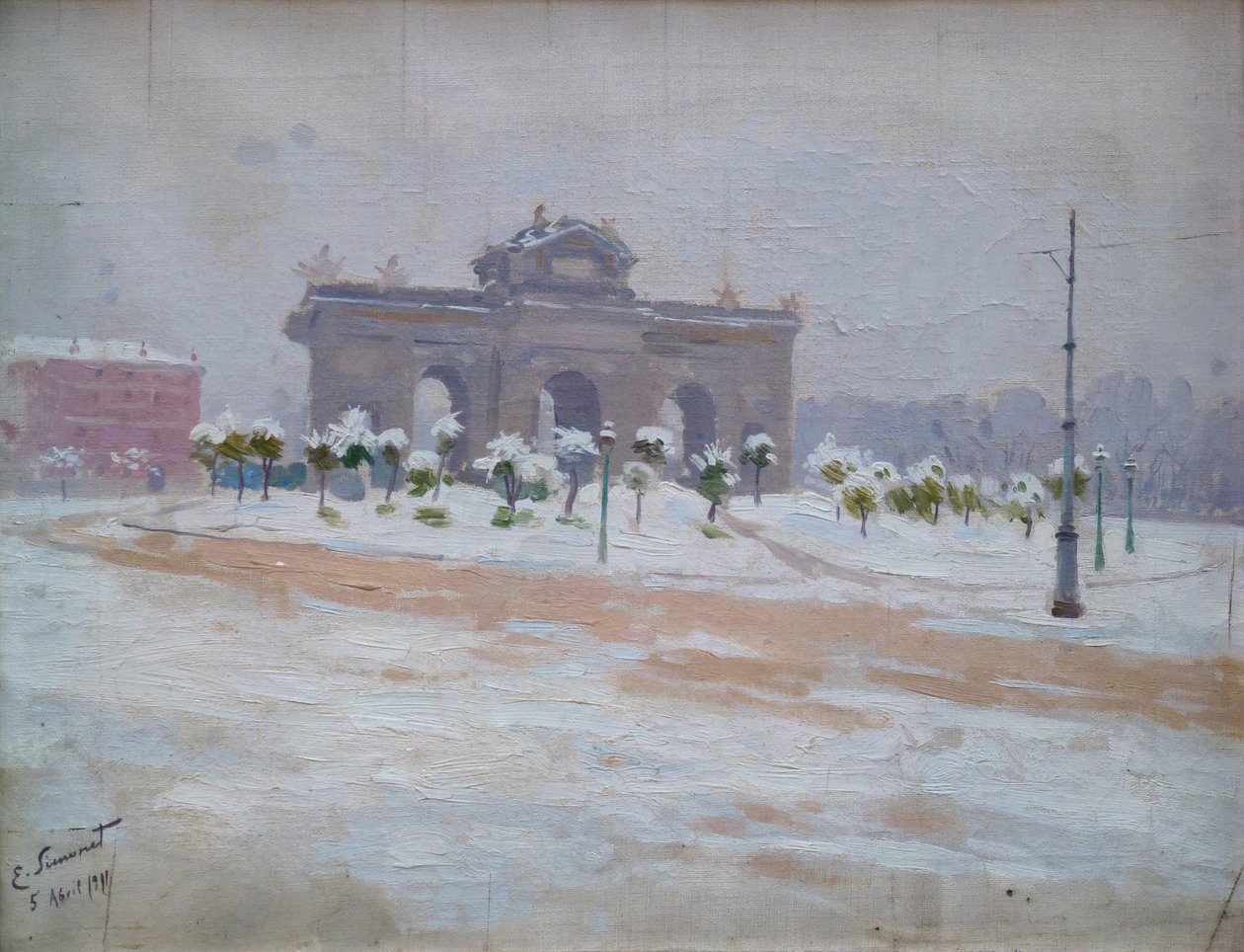 Puerta de Alcala nevada Karla kaplı Puerta de Alcala by Enrique Simonet