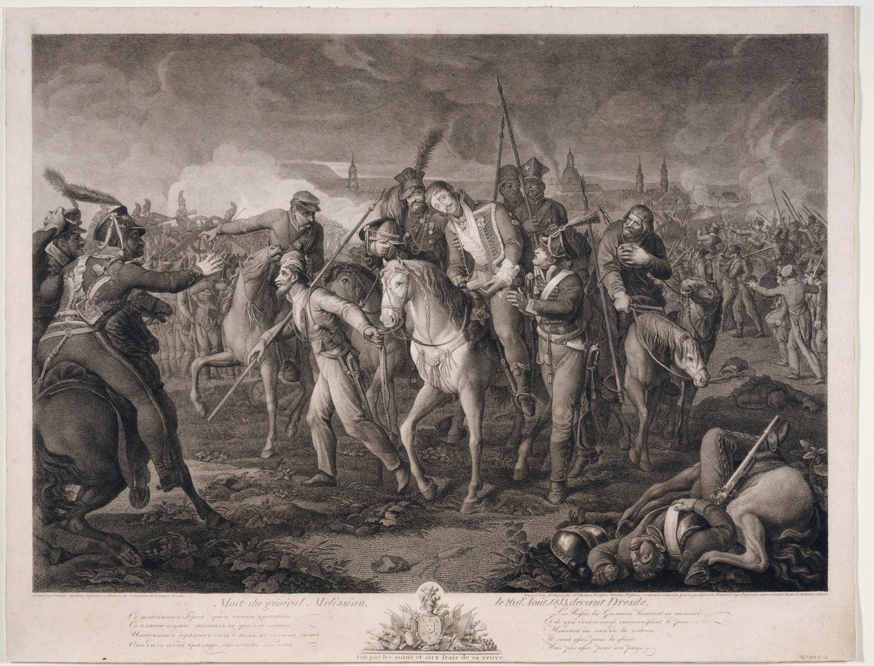 Mort du General Alexis Melissin (1759-1813) bir Dresde, en 1813 - General Aleksey Melissino