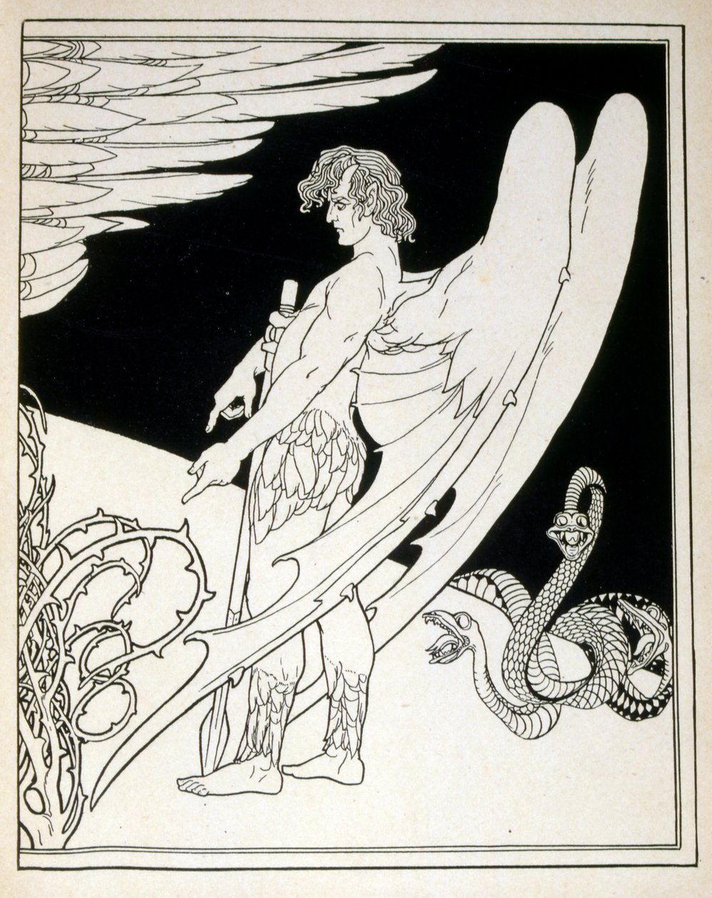 Ephraim Moses Lilien (1874-1925) tarafından resimlenen Judah kitabından Dev Bir Melek. Lilian, Jugendstil (Alman art nouveau) tarzında yaratılan Siyonist ikonografinin babası olarak kabul edilir. İncil