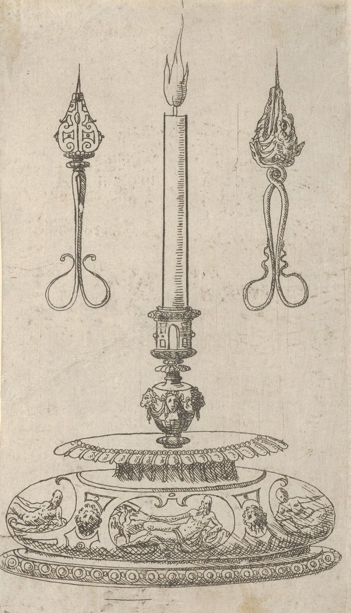 Mum Fitili Düzelticili Şamdan Tasarımı, 1560-70. by Erasmus Hornick