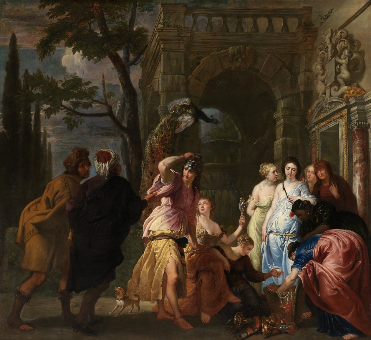 Aşil ve Arşimet'in Kızları (tuval üzerine yağlıboya) by Erasmus Quellinus