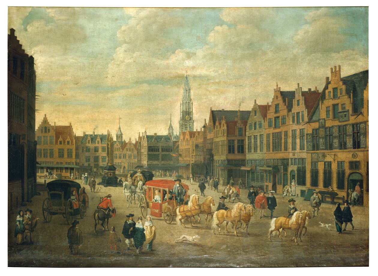 Anvers'te Meir (tuval üzerine yağlıboya) by Erasmus de Bie